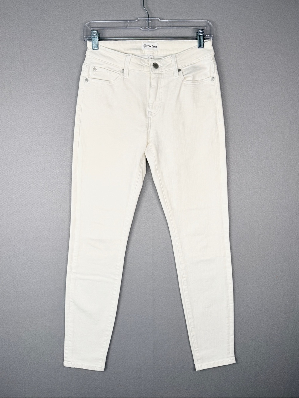 THE DROP Venice Mid Rise Skinny Jeans 27 White Hyper Stretch Denim